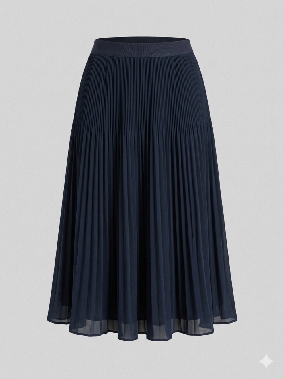 H&M Pleated Midi Skirt - Navy